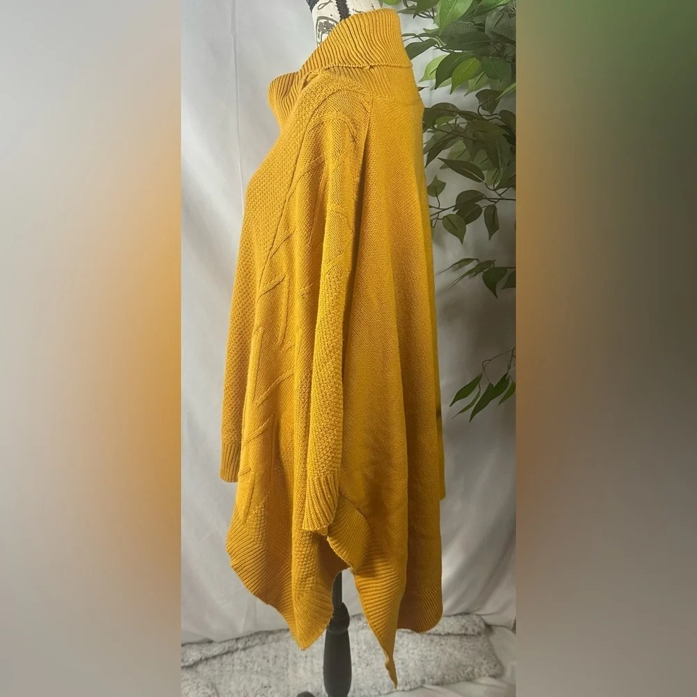 Mustard Sweater Poncho - Picture 4 of 9